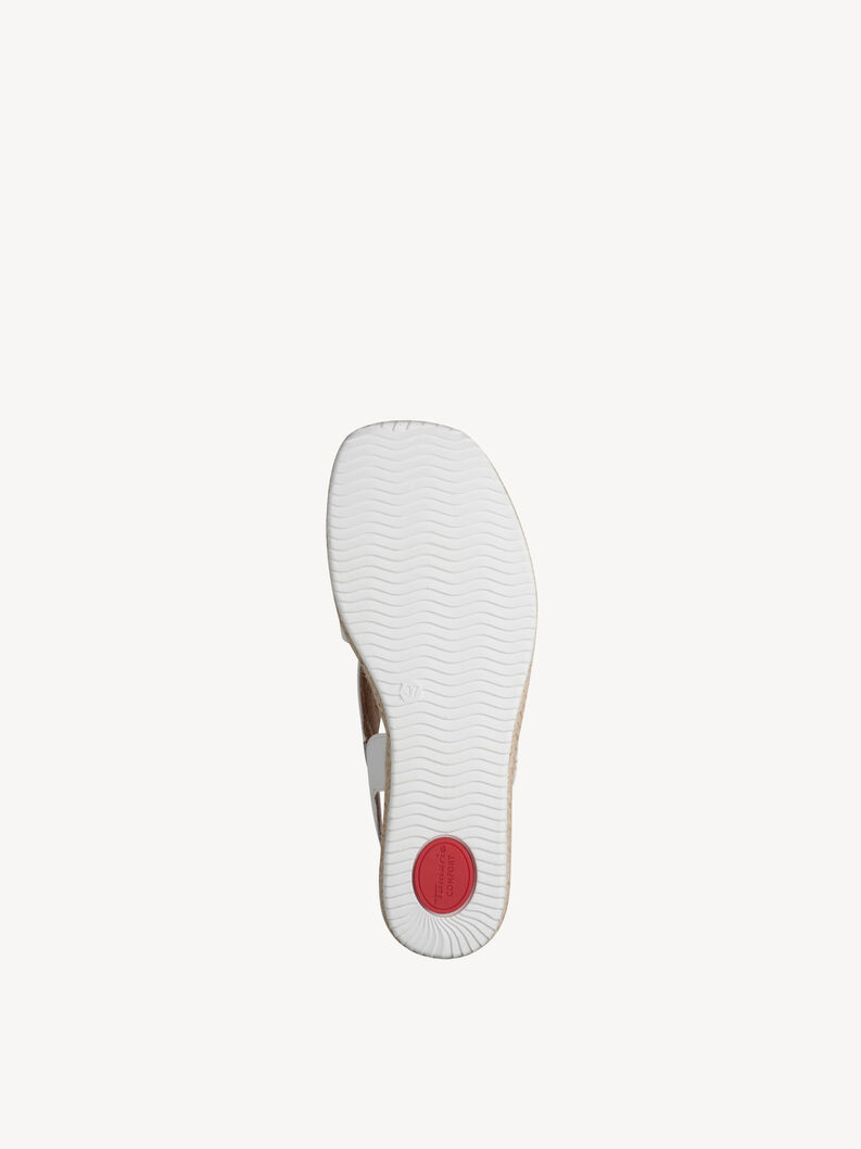 Leather Heeled sandal - white, WHITE, hi-res