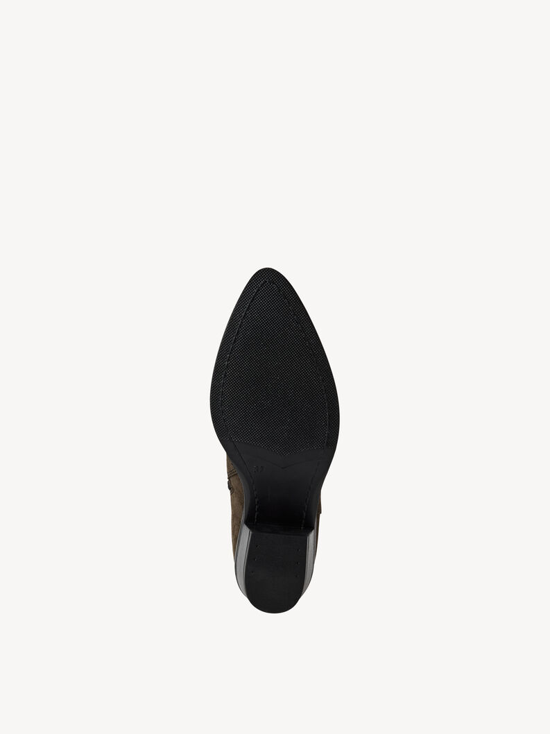 Bottine en cuir - noir, BLK LEA./OLIVE, hi-res