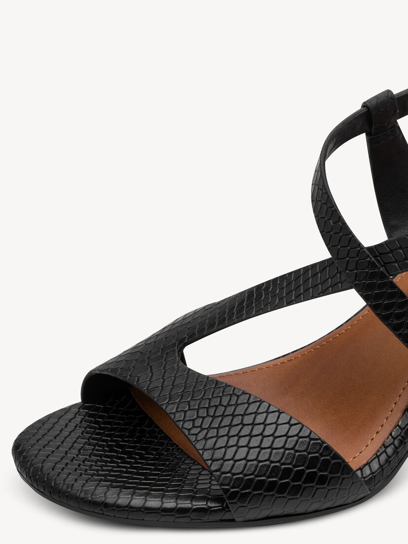 Leren Sandaaltje - zwart, BLACK STRUCT., hi-res