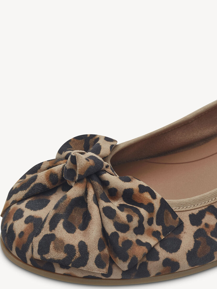 Leren Ballerina - bruin, LEOPARD, hi-res