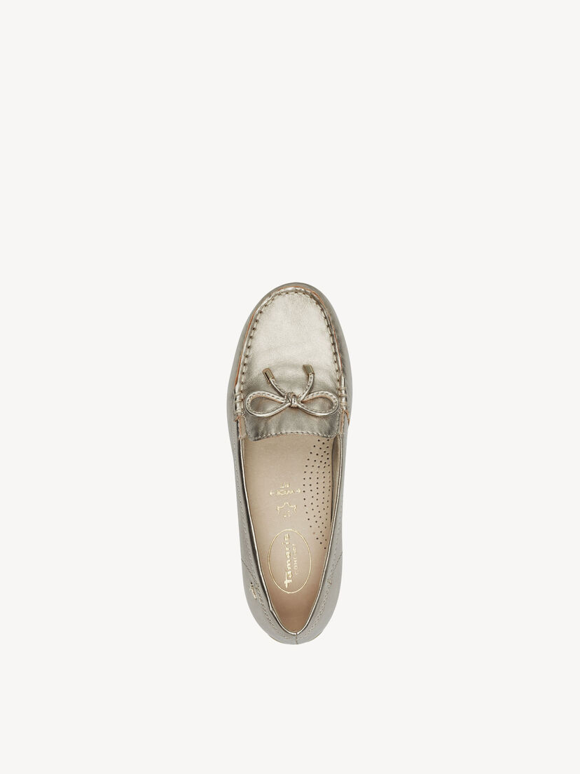 Leren Mocassin - goud, LT GOLD, hi-res
