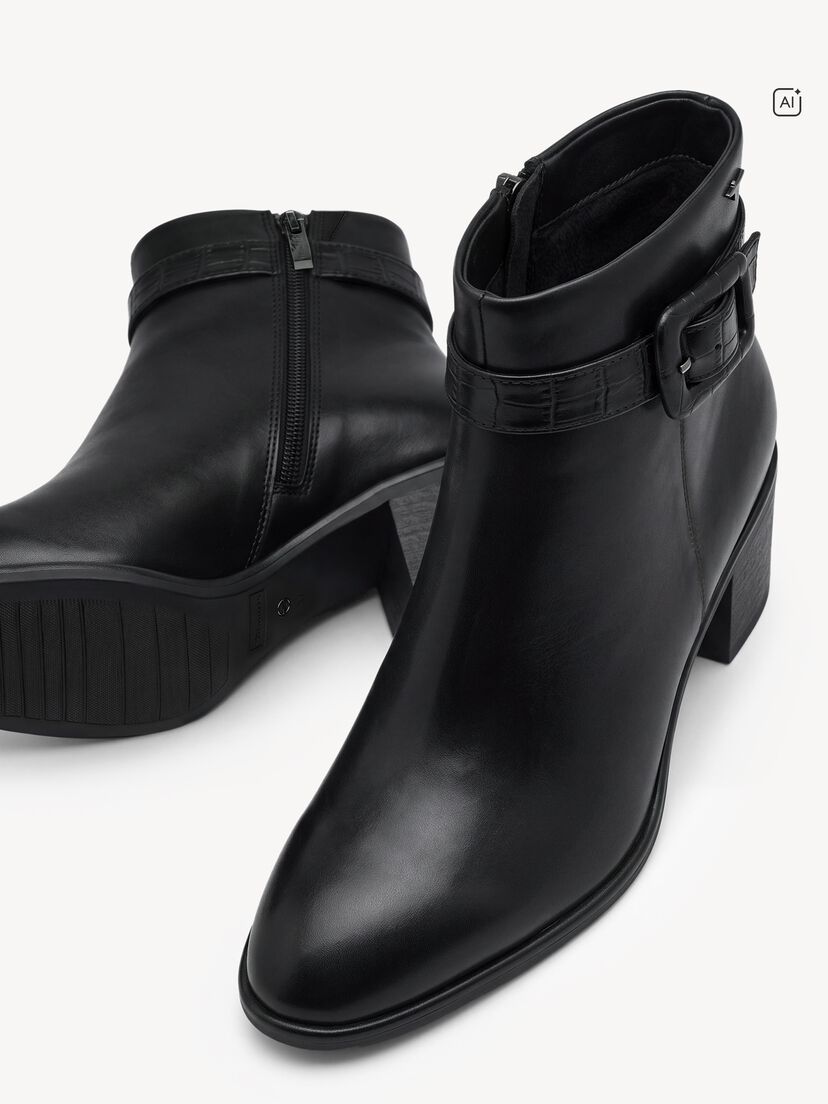 Enkellaarsje, BLACK LEATHER, hi-res