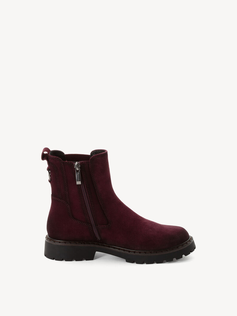 Bottine Chelsea en cuir - rouge, MERLOT, hi-res