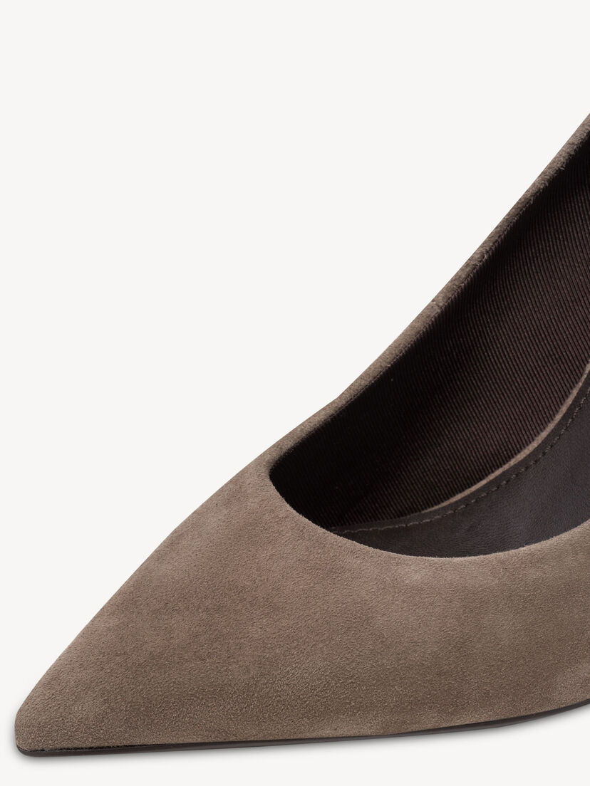 Leren Pumps - bruin, TAUPE SUEDE, hi-res