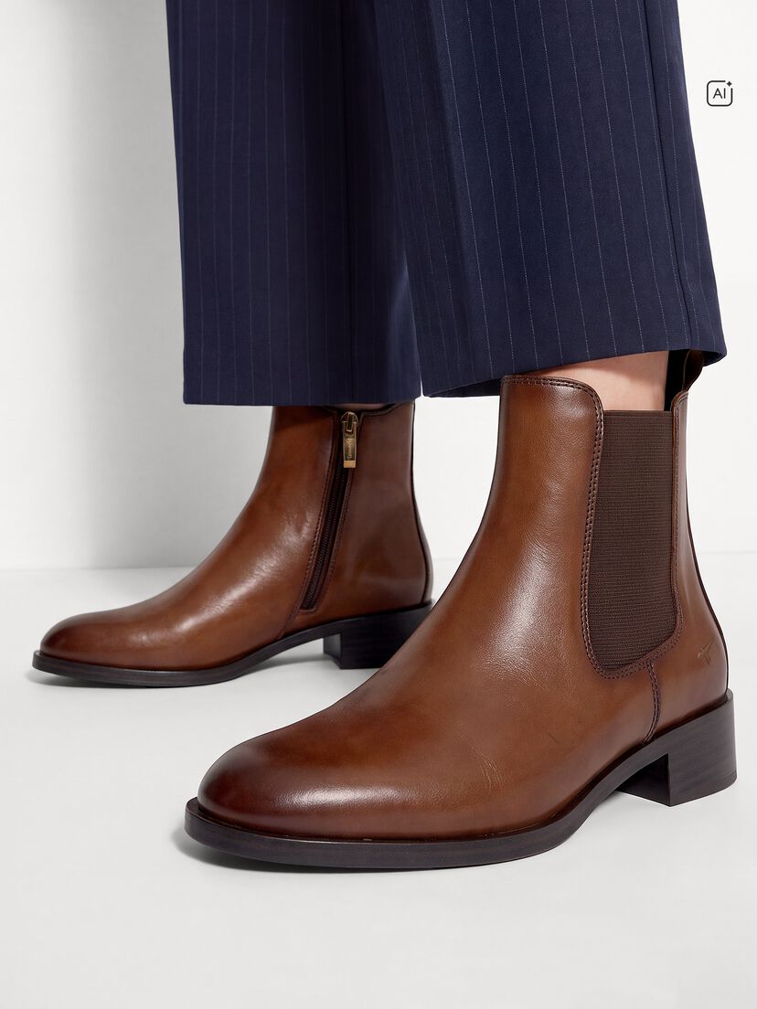 Leren Chelseaboot - bruin, cognac, hi-res