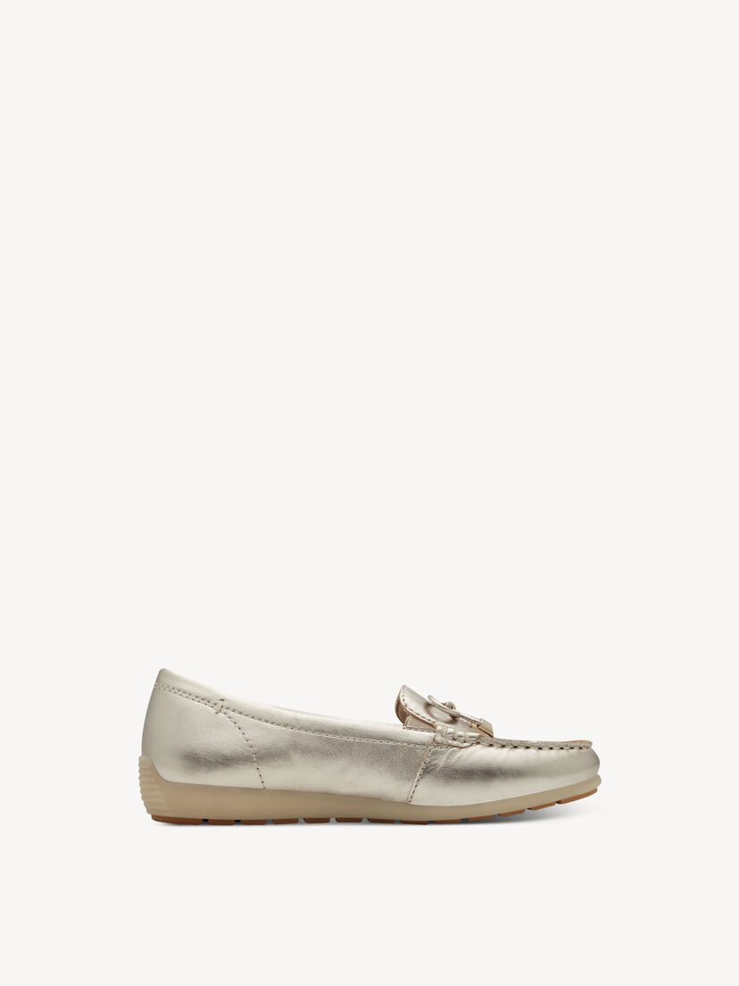 Leren Mocassin - goud, LT GOLD, hi-res