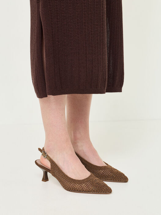 Slingpumps, BROWN, hi-res