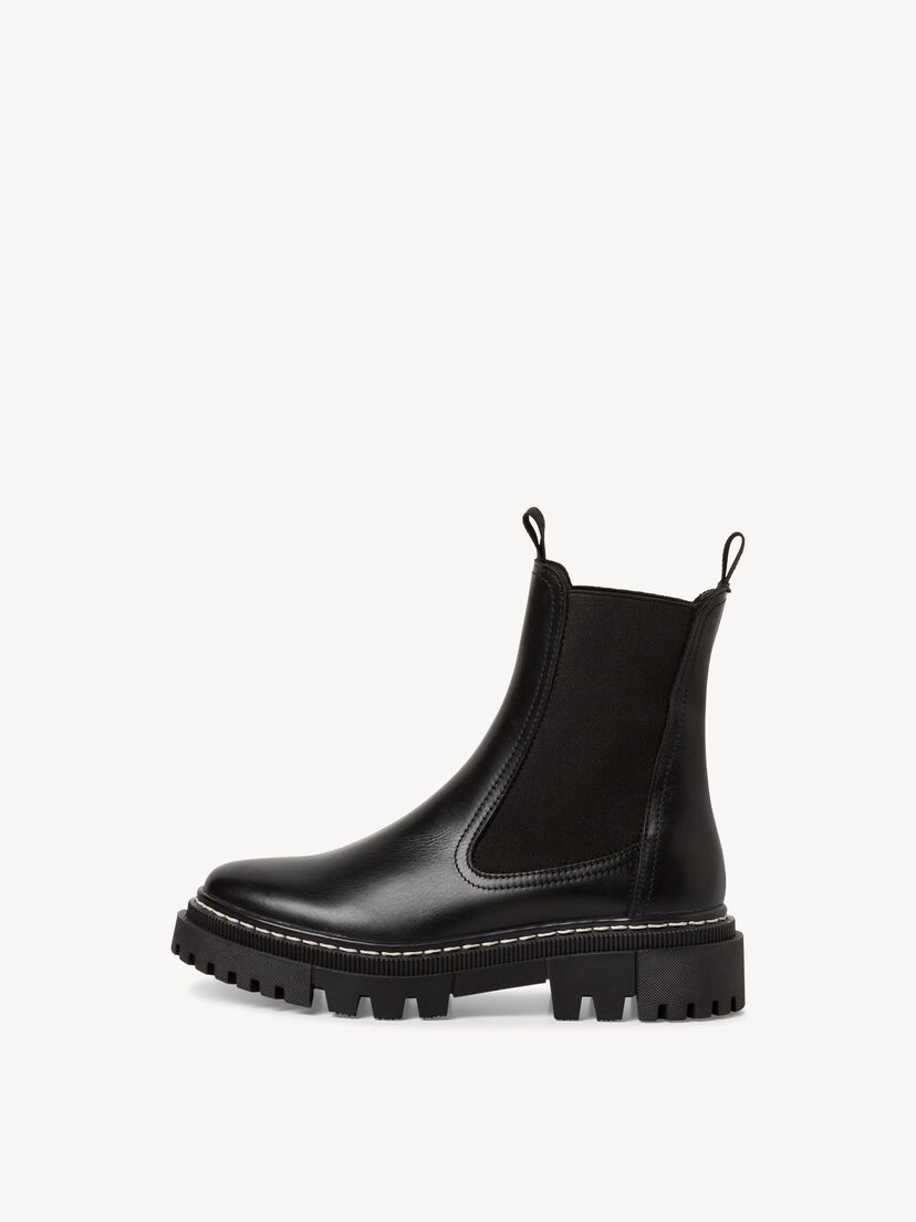 Leren Chelseaboot - zwart, BLACK, hi-res