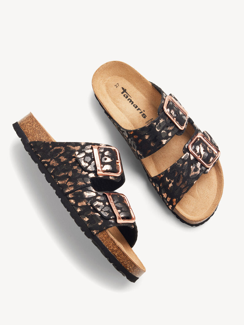 Pantolette, BLACK/LEOPARD, hi-res
