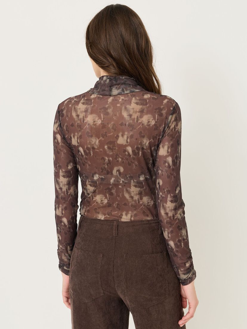Shirt met col - bruin, Faded Leo - Mole AOP, hi-res
