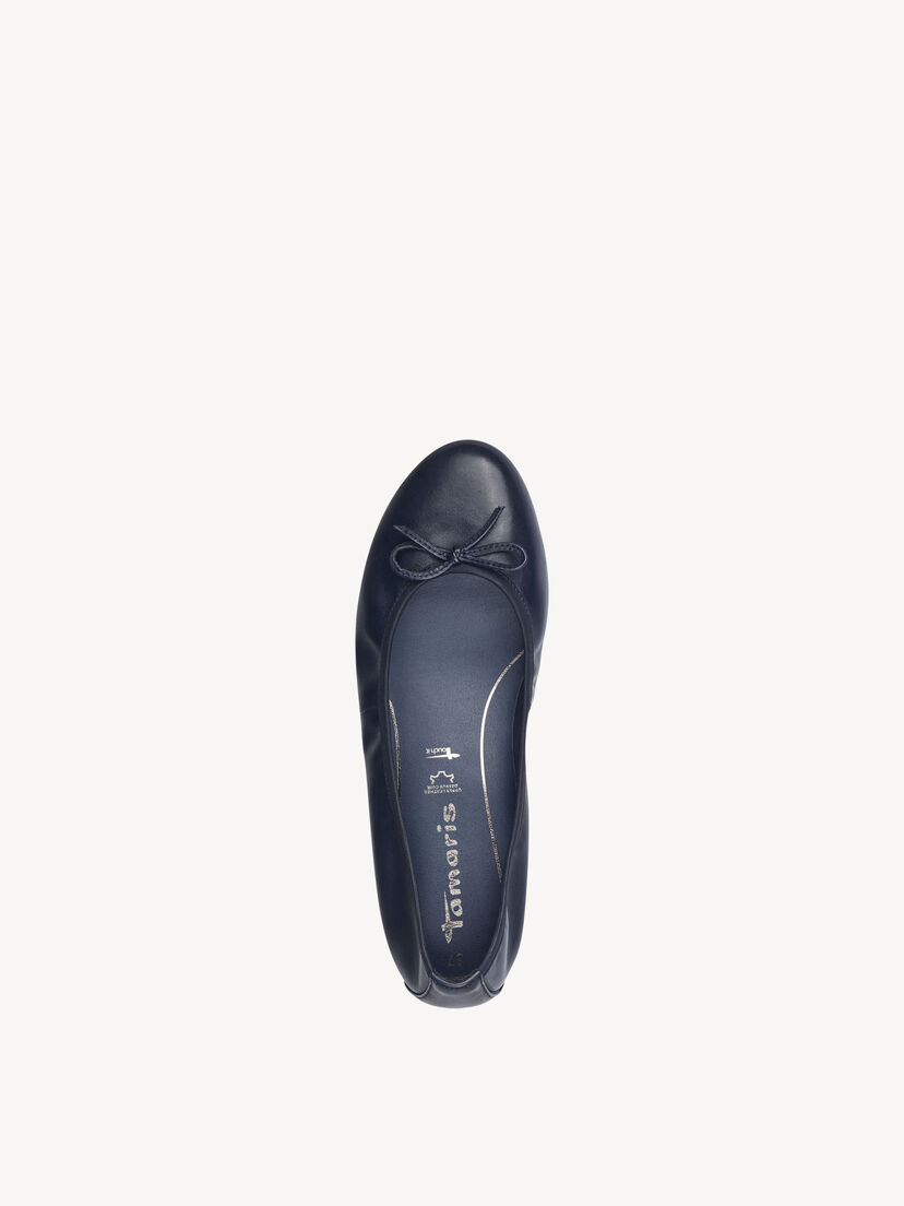 Leren Ballerina - blauw, NAVY, hi-res