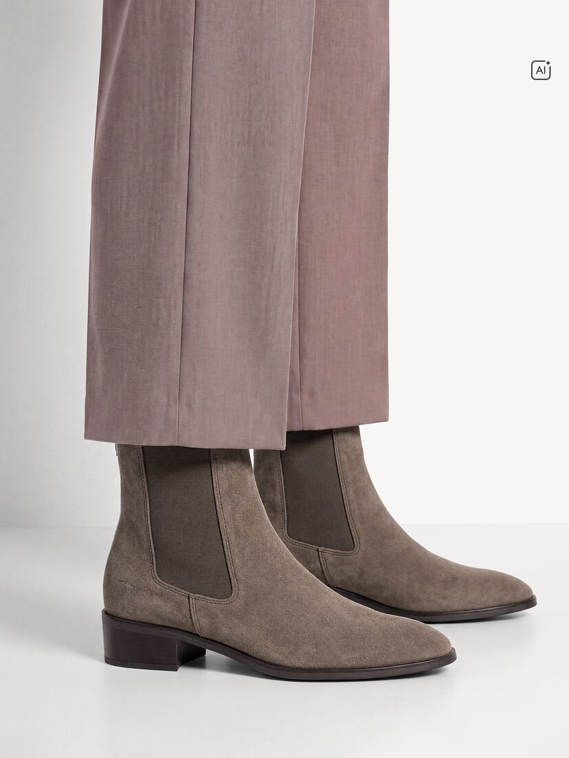 Leren Chelseaboot - bruin, TAUPE SUEDE, hi-res