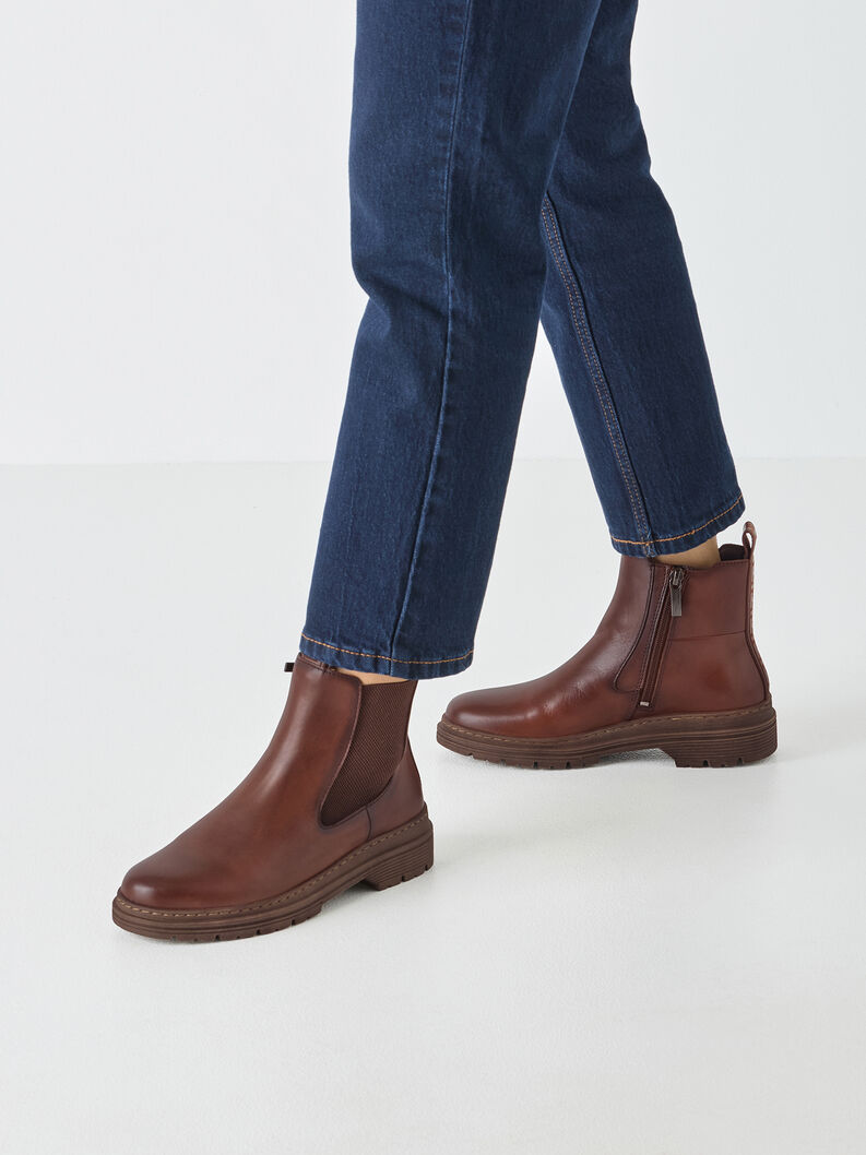 Bottine Chelsea en cuir - marron, MUSCAT LEATHER, hi-res