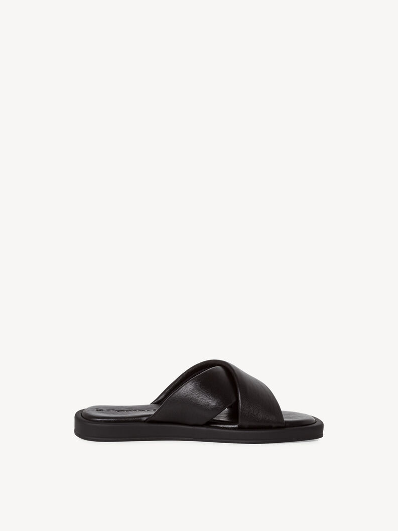 Lederpantolette - schwarz, BLACK, hi-res