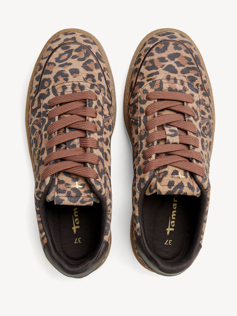 Leren Sneaker - bruin, LEOPARD, hi-res