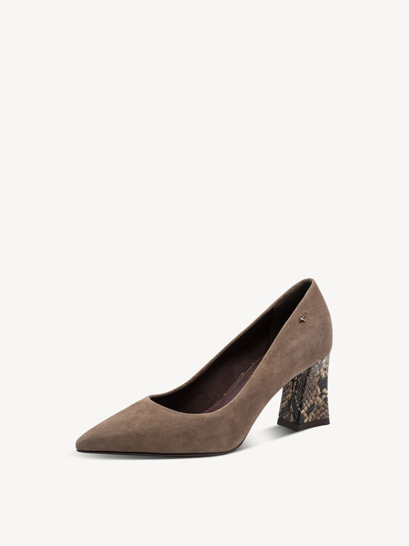 Leren Pumps - bruin, TAUPE COMB, hi-res