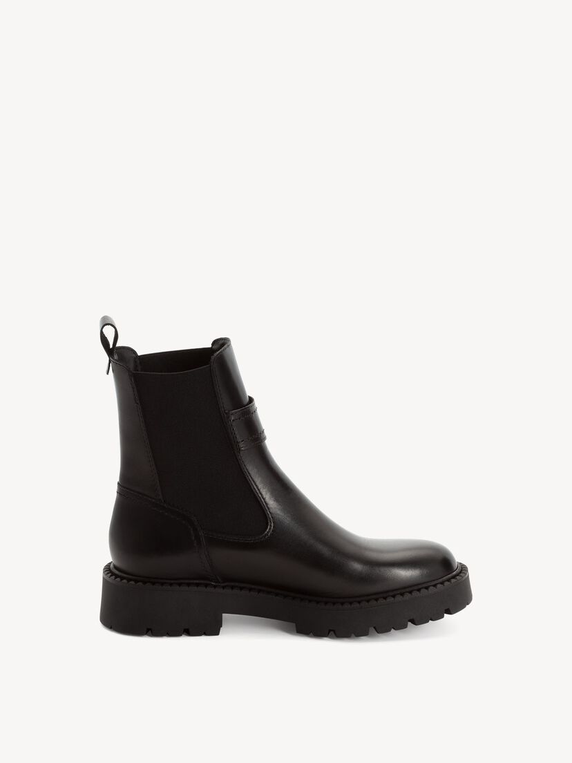Leren Chelseaboot - zwart, BLACK, hi-res