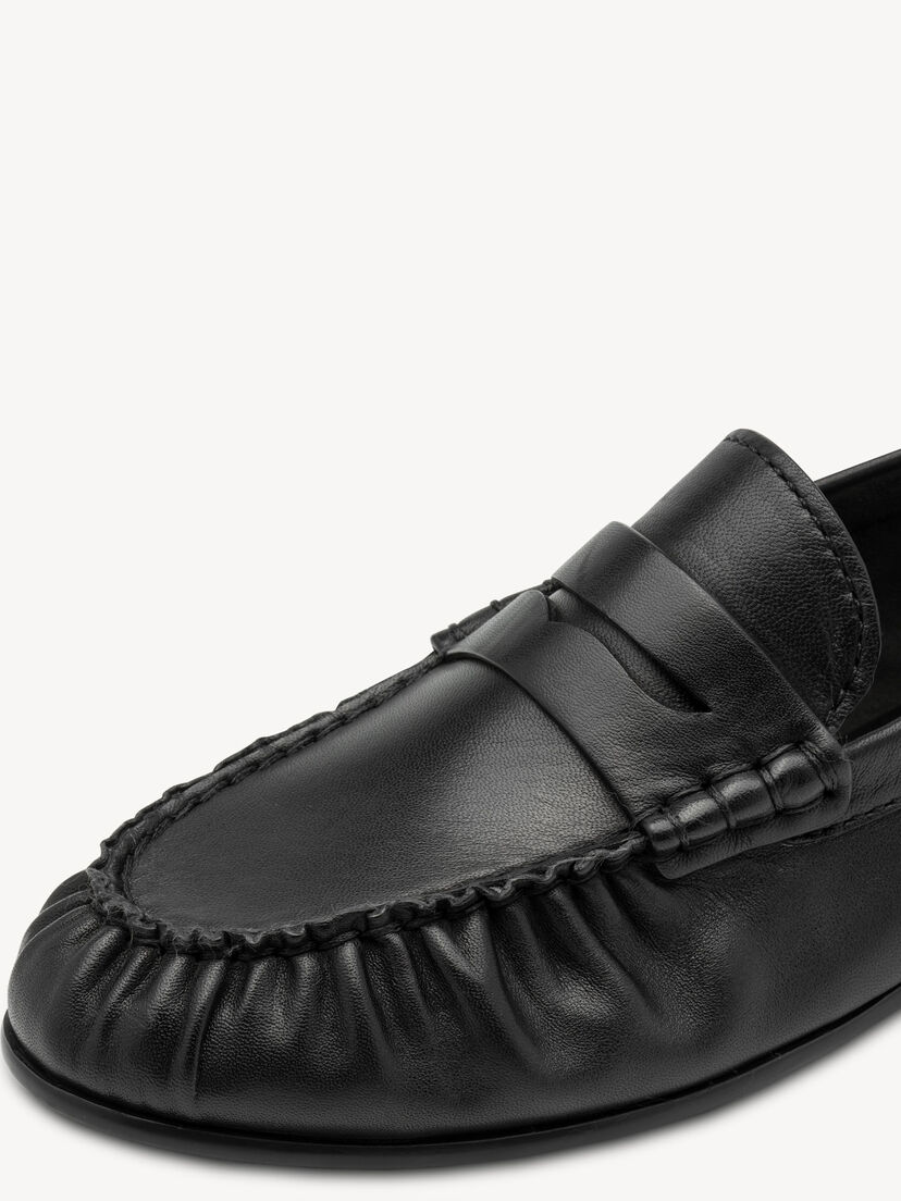 Leren Instappers - zwart, BLACK LEATHER, hi-res
