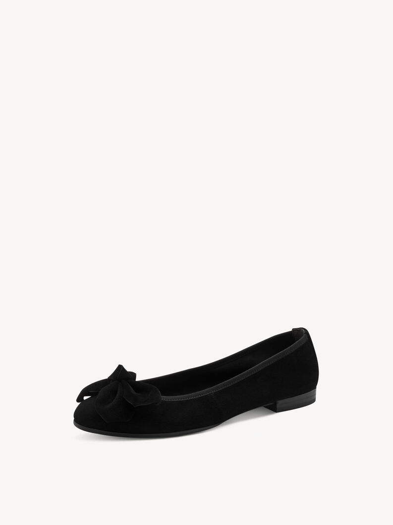 Lederballerina - schwarz, BLACK, hi-res