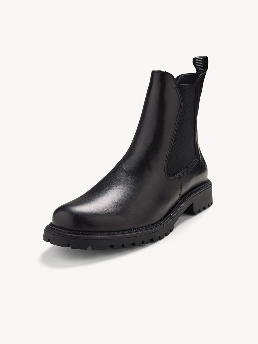 Leren Chelseaboot - zwart, BLACK, hi-res