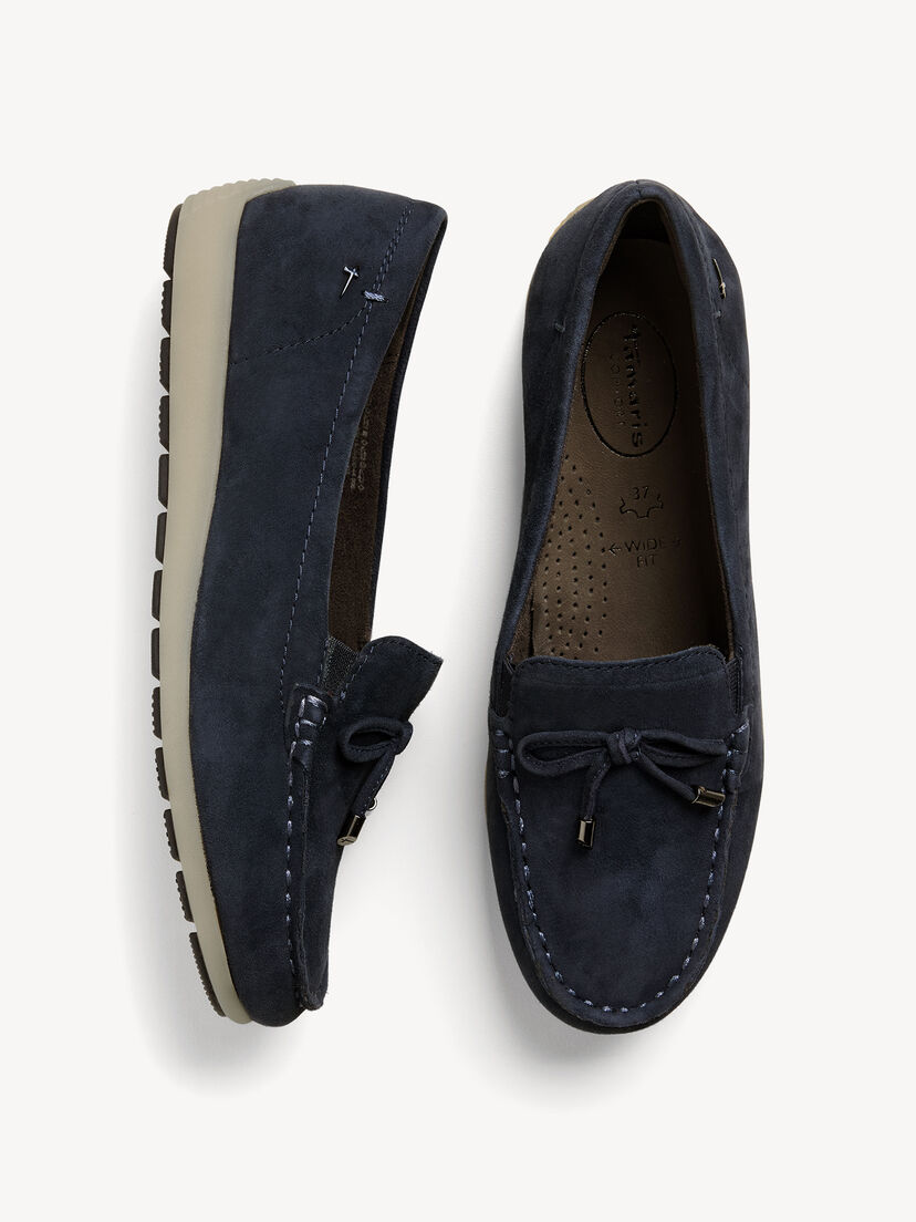 Leren Mocassin - blauw, NAVY SUEDE, hi-res