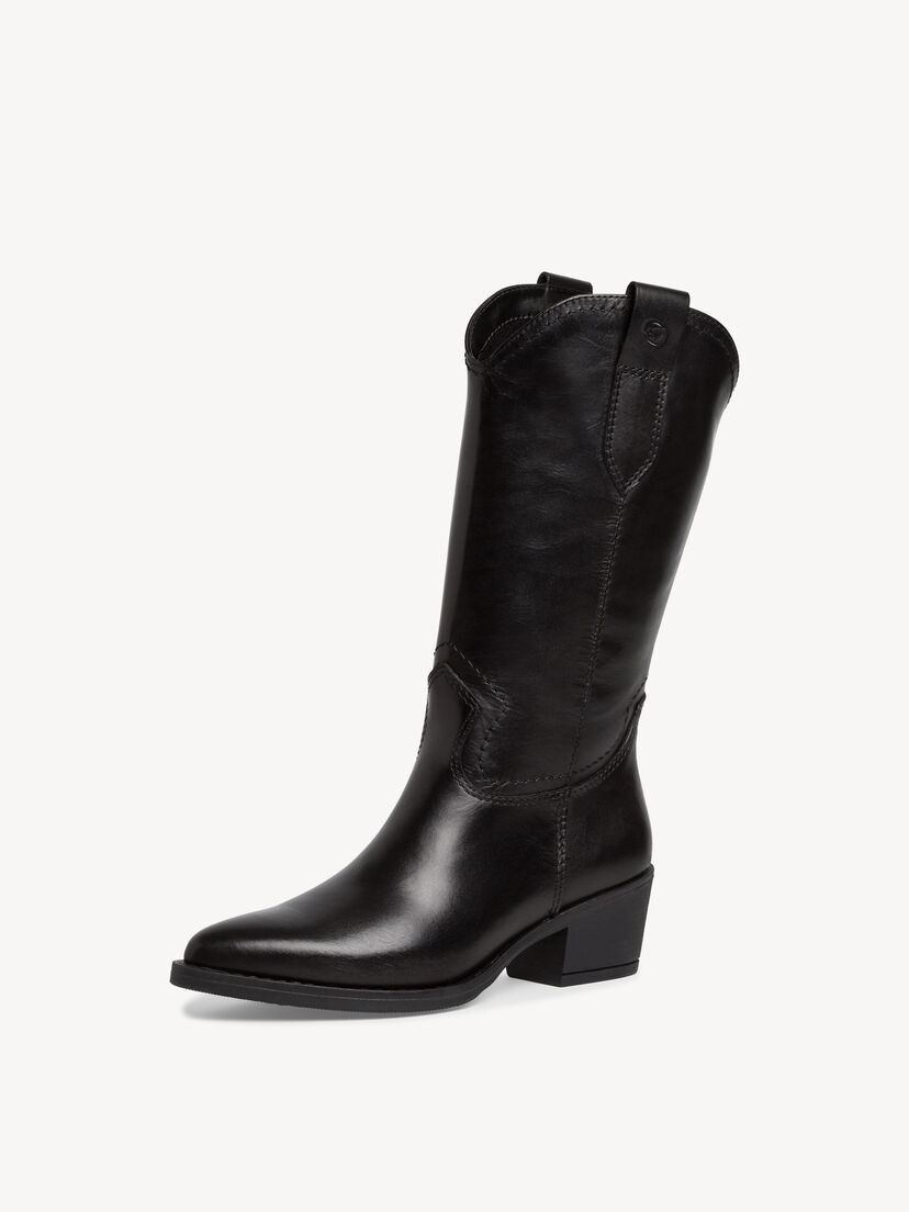 Leren Laarzen - zwart, BLACK LEATHER, hi-res