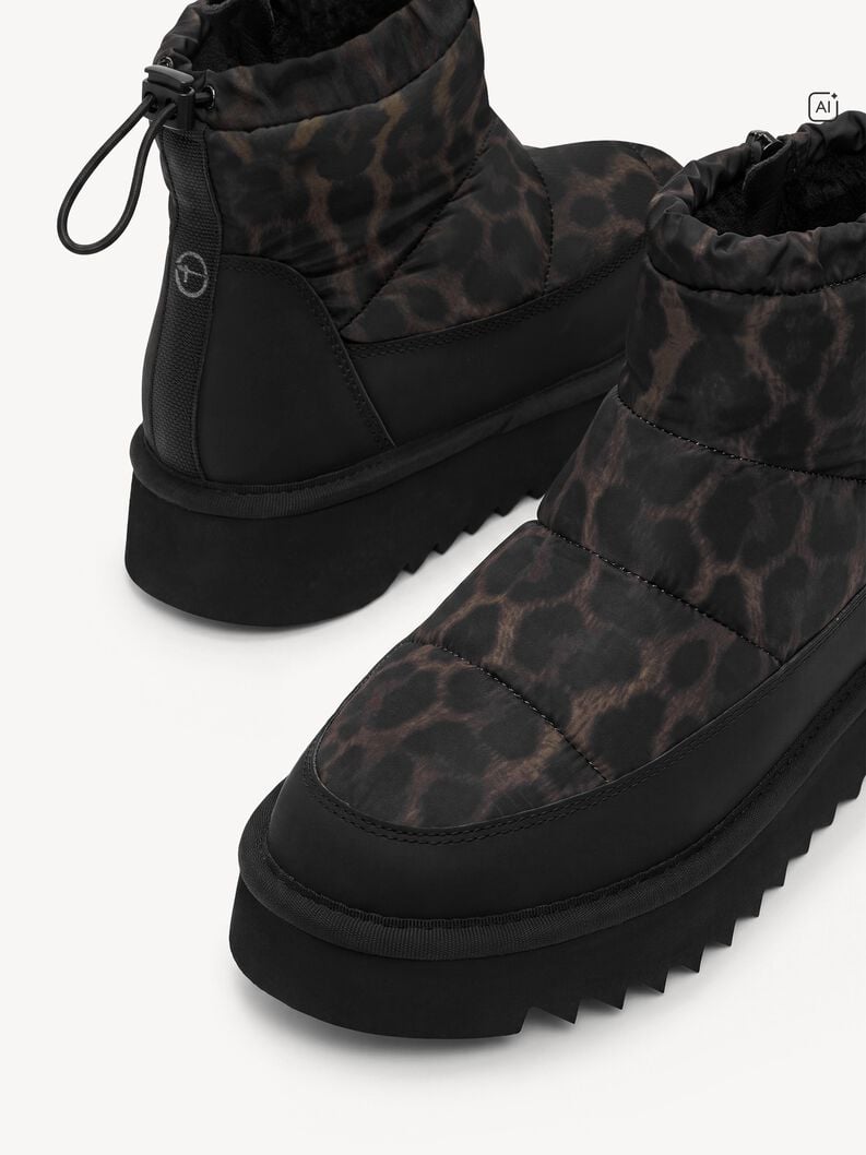 Ankelboots - svart warm lining, BLACK/LEOPARD, hi-res