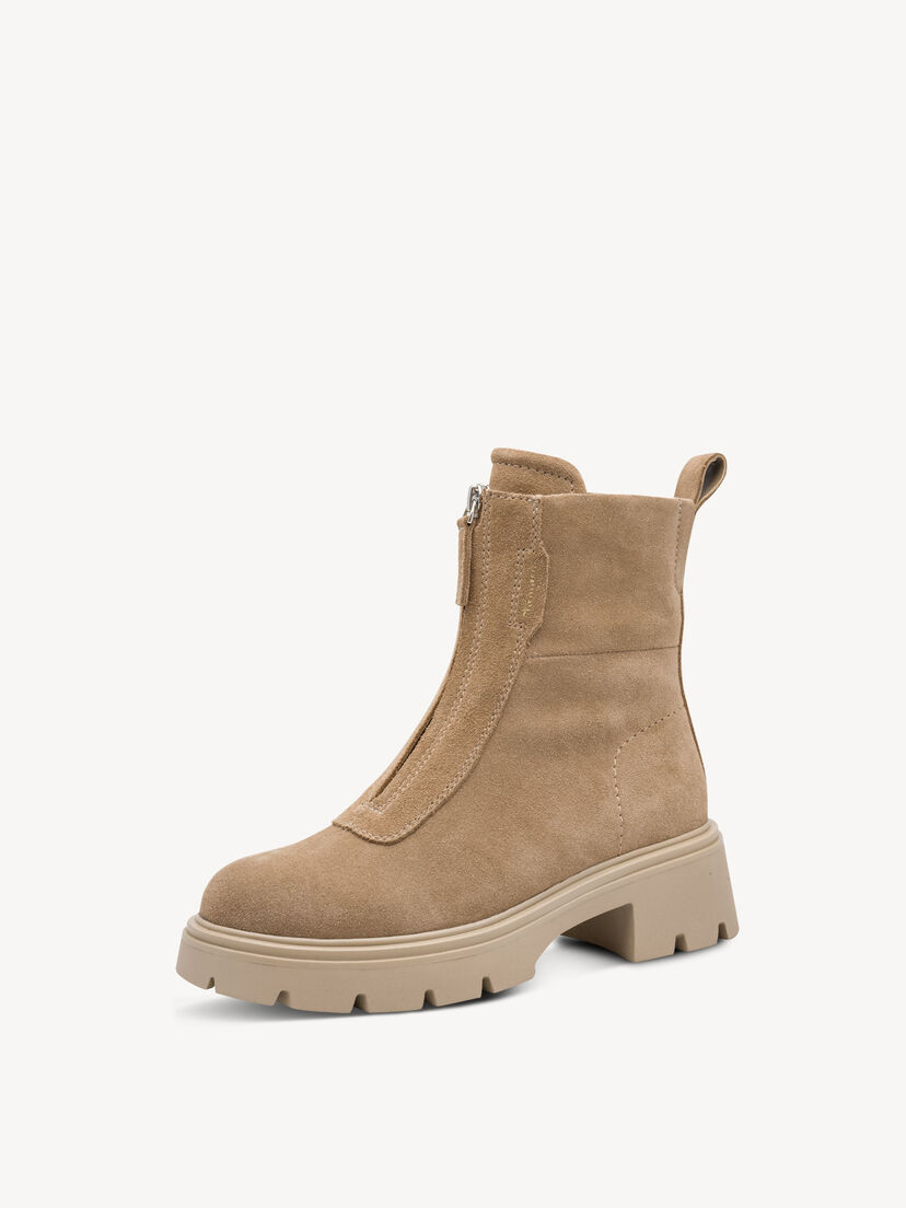 Leren Enkellaarsje - beige, beige, hi-res