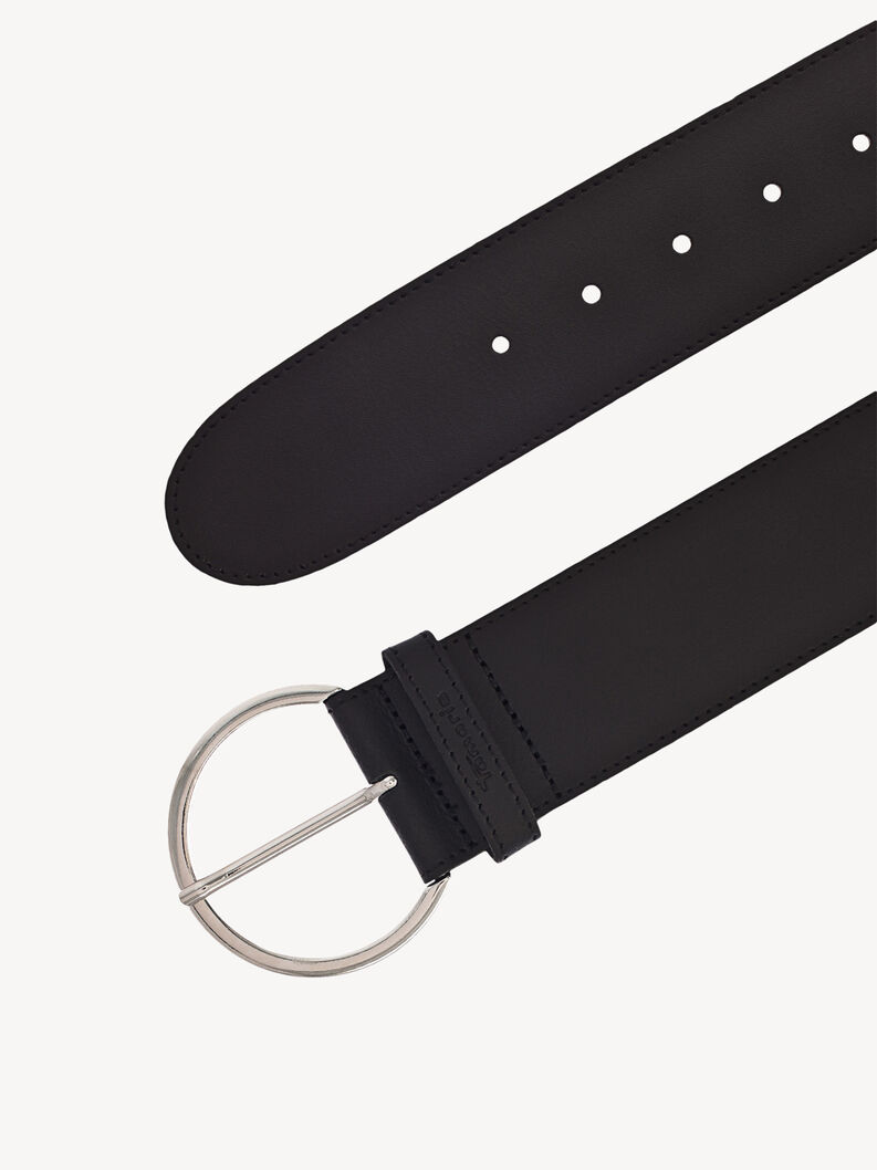 Leather belt, black, hi-res
