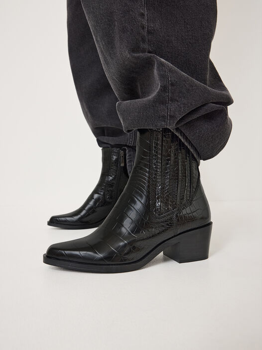 Chelseaboot, BLACK CROCO, hi-res