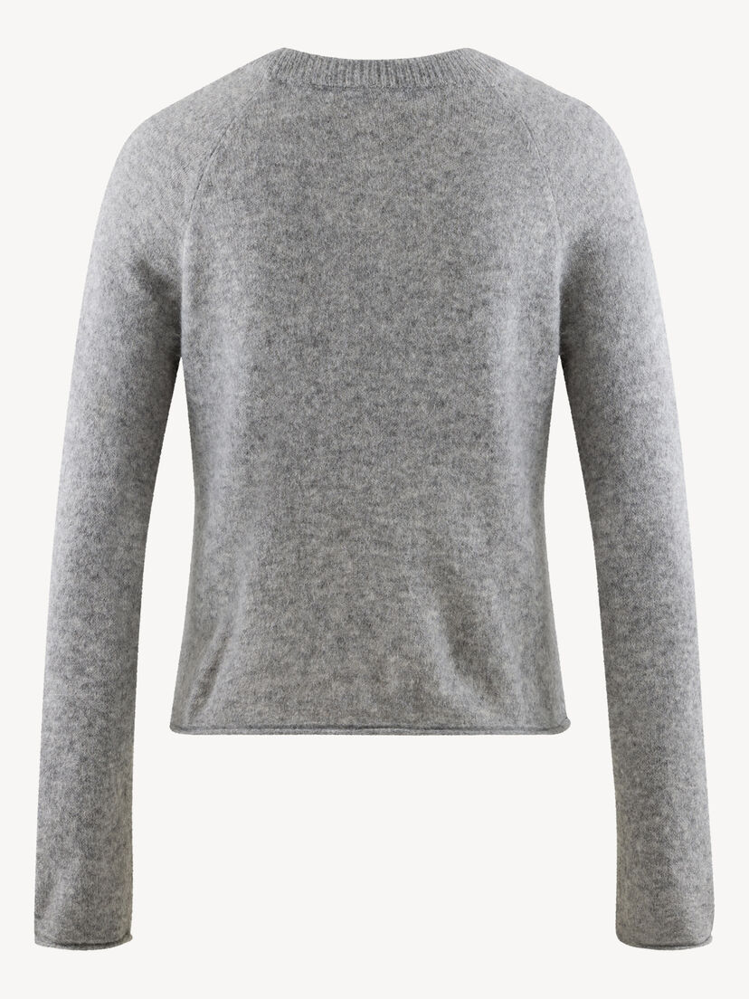 Gebreide trui - grijs, Medium Grey Melange, hi-res