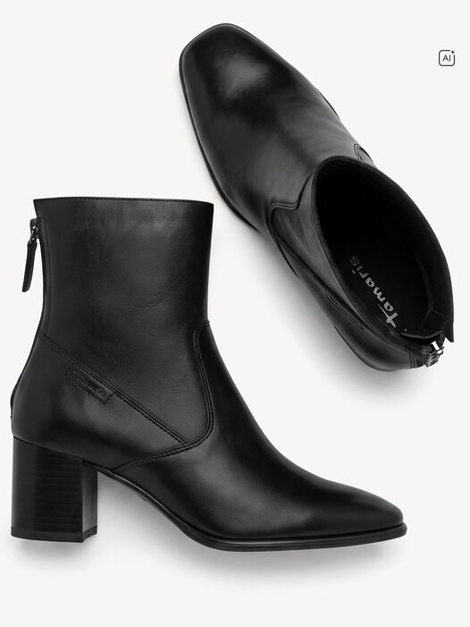 Enkellaarsje, BLACK LEATHER, hi-res