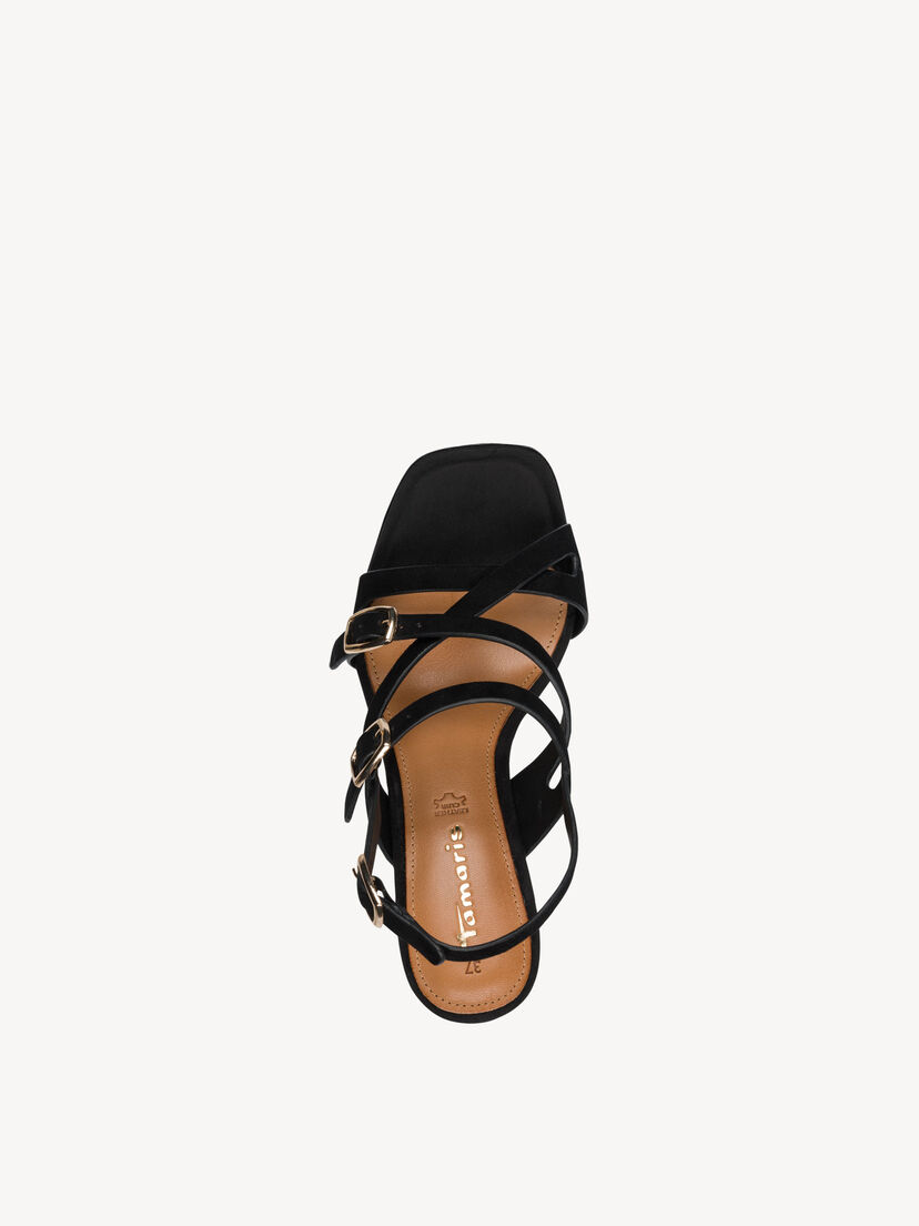 Leren Sandaaltje - zwart, BLACK SUEDE, hi-res