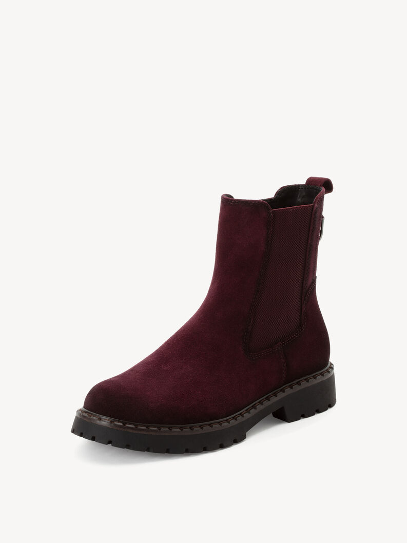 Bottine Chelsea en cuir - rouge, MERLOT, hi-res