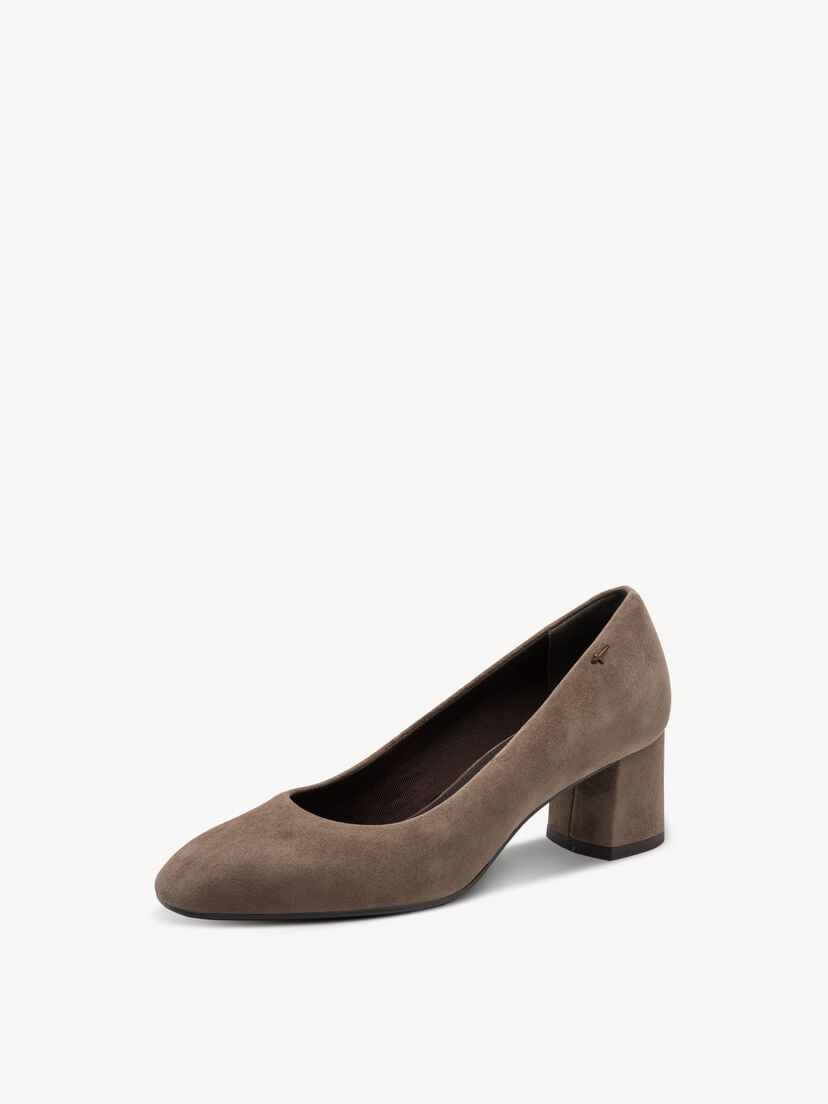 Leren Pumps - bruin, TAUPE SUEDE, hi-res