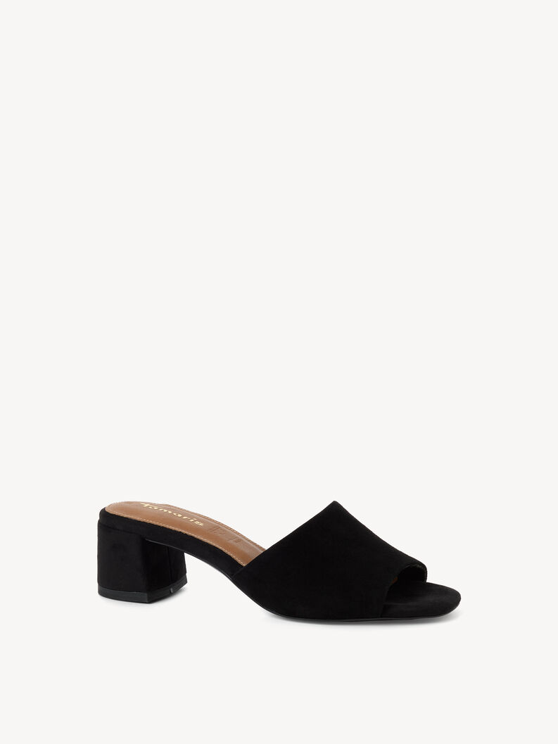 Lederpantolette - schwarz, BLACK SUEDE, hi-res