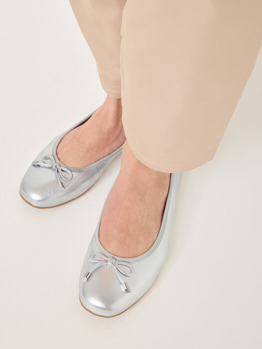 Leren Ballerina, SILVER, hi-res
