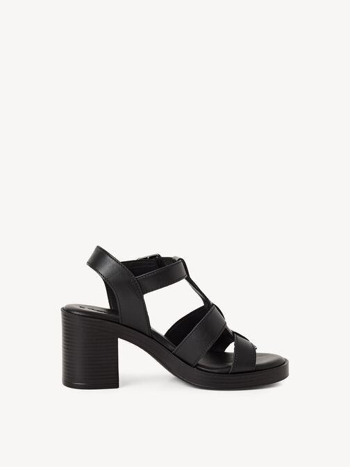 Sandale &agrave; talon, BLACK LEATHER, hi-res