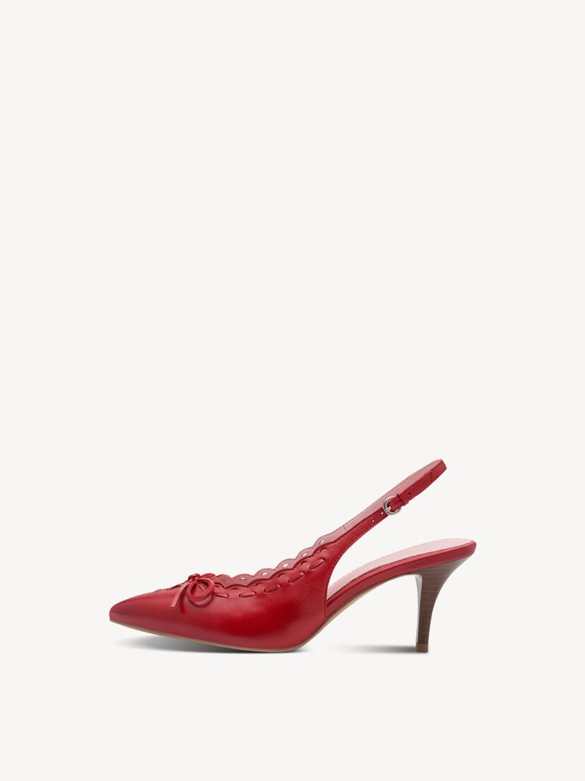 Leren Slingpumps - rood, RED, hi-res