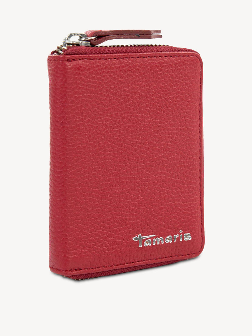 Leren Portemonnee - rood, red, hi-res