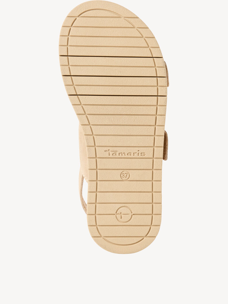 Ledersandalette - beige, BEIGE, hi-res
