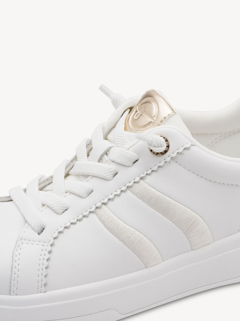Sneaker - white, WHITE/GOLD, hi-res