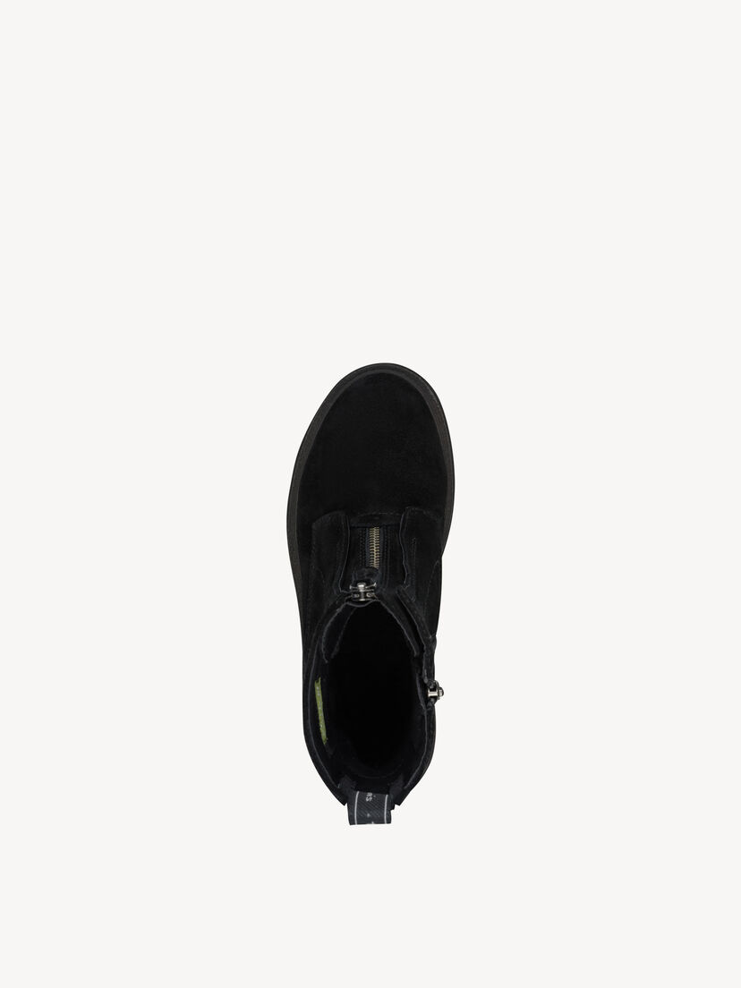 Leren Enkellaarsje - zwart, BLACK, hi-res