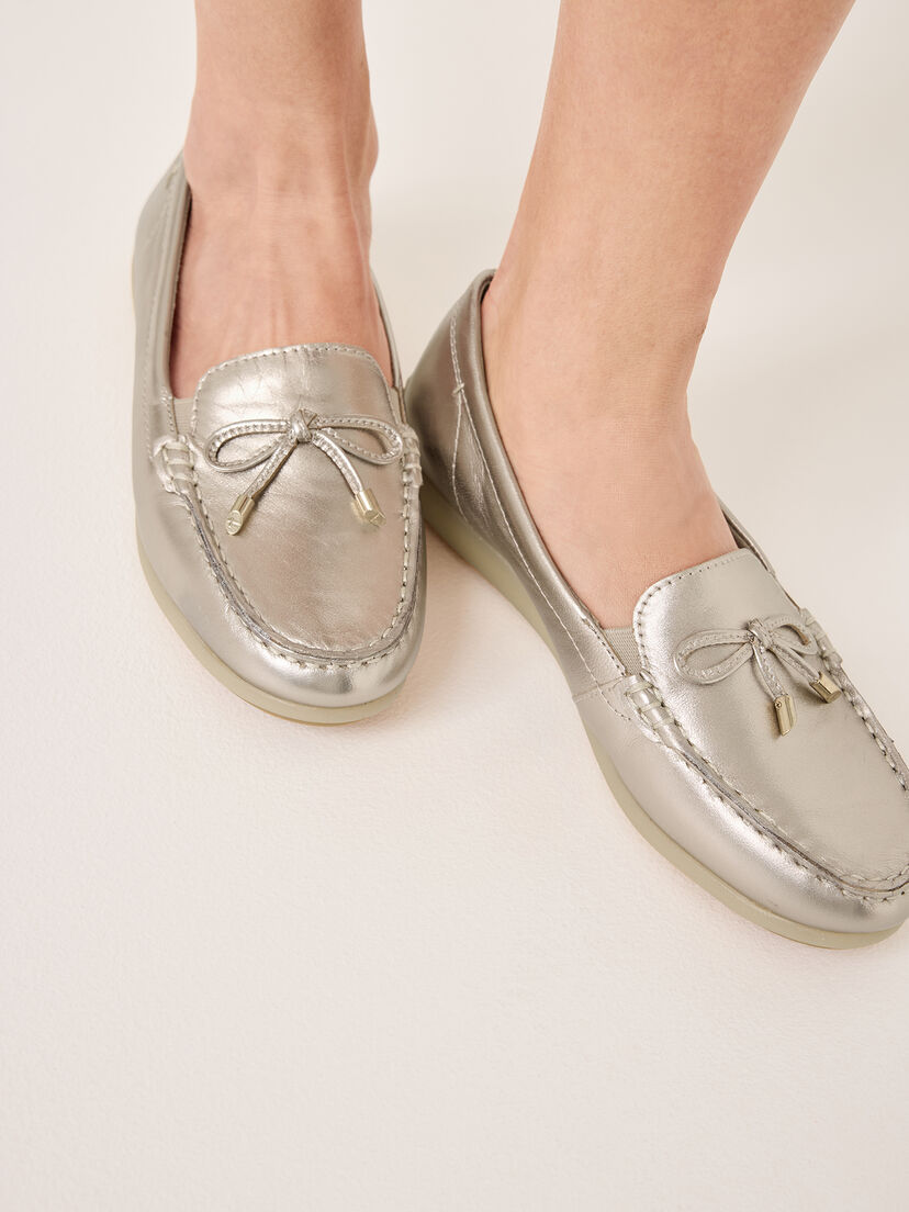 Leren Mocassin - goud, LT GOLD, hi-res