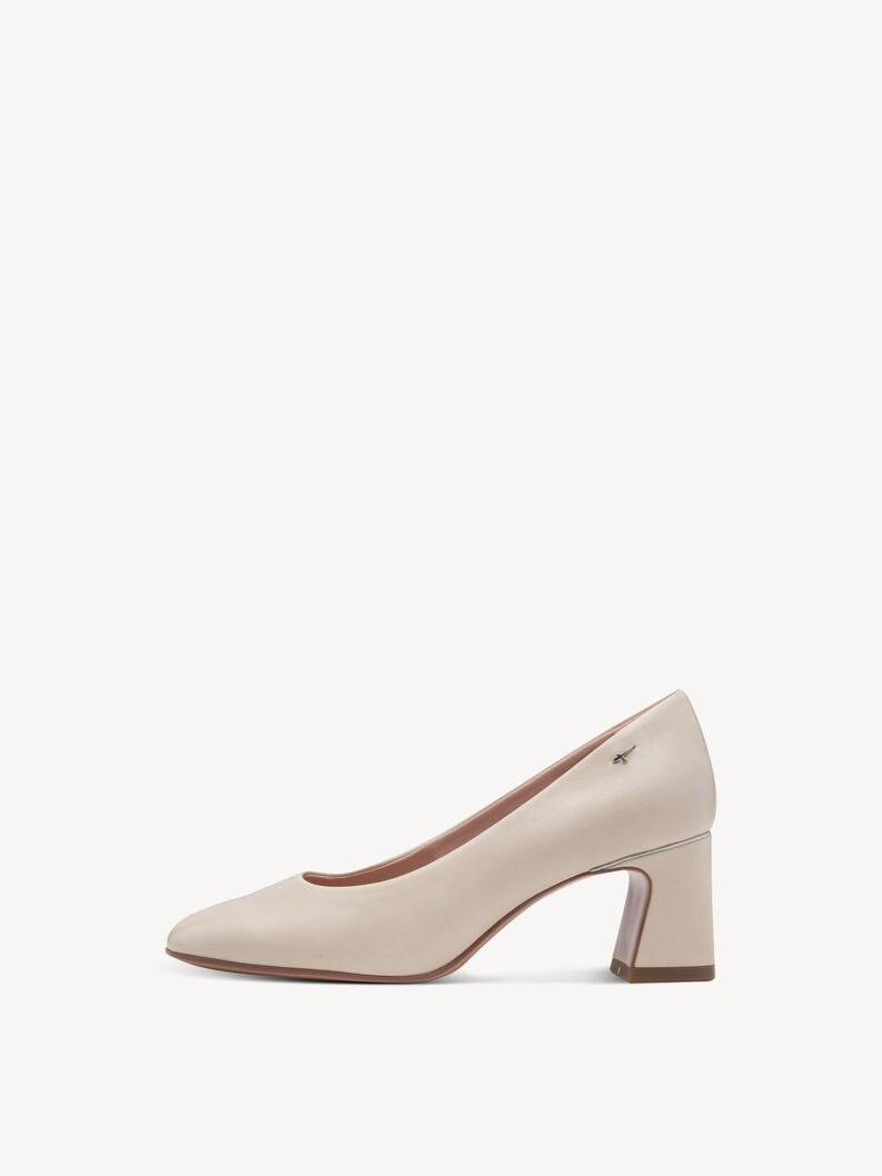 Escarpin en cuir - beige, IVORY, hi-res