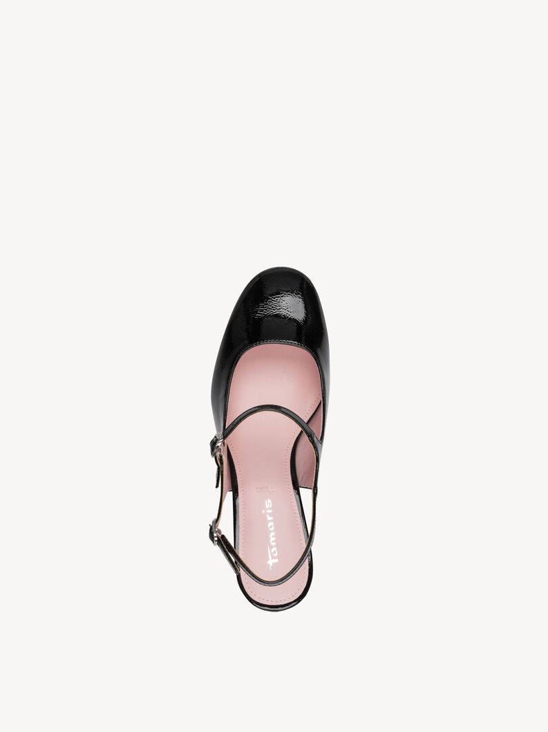 Slingpumps - zwart, BLACK PATENT, hi-res