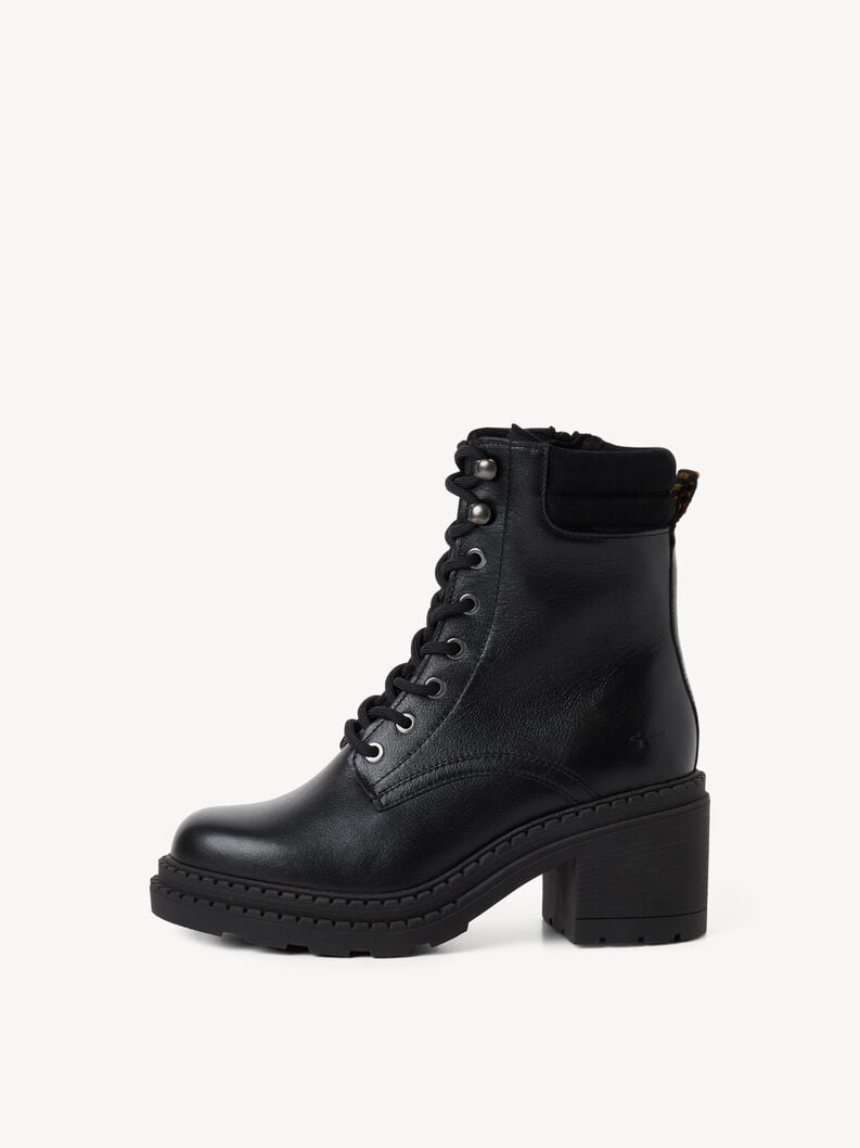 Lederstiefelette - schwarz, BLACK LEATHER, hi-res