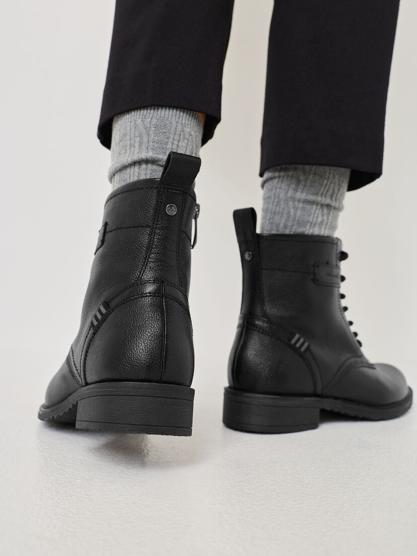 Enkellaarsje - zwart, BLACK LEATHER, hi-res