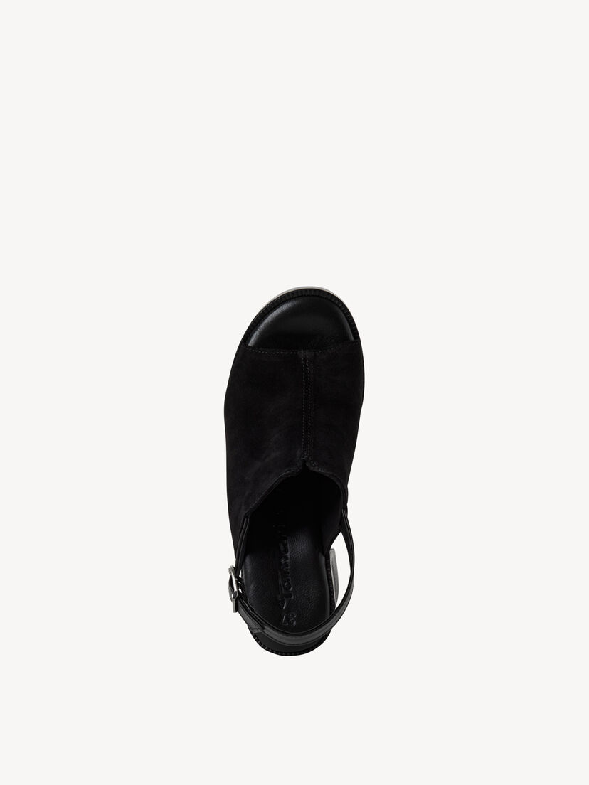 Leren Sandaaltje - zwart, BLACK, hi-res