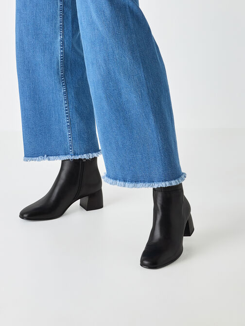 Bottine, BLACK LEATHER, hi-res